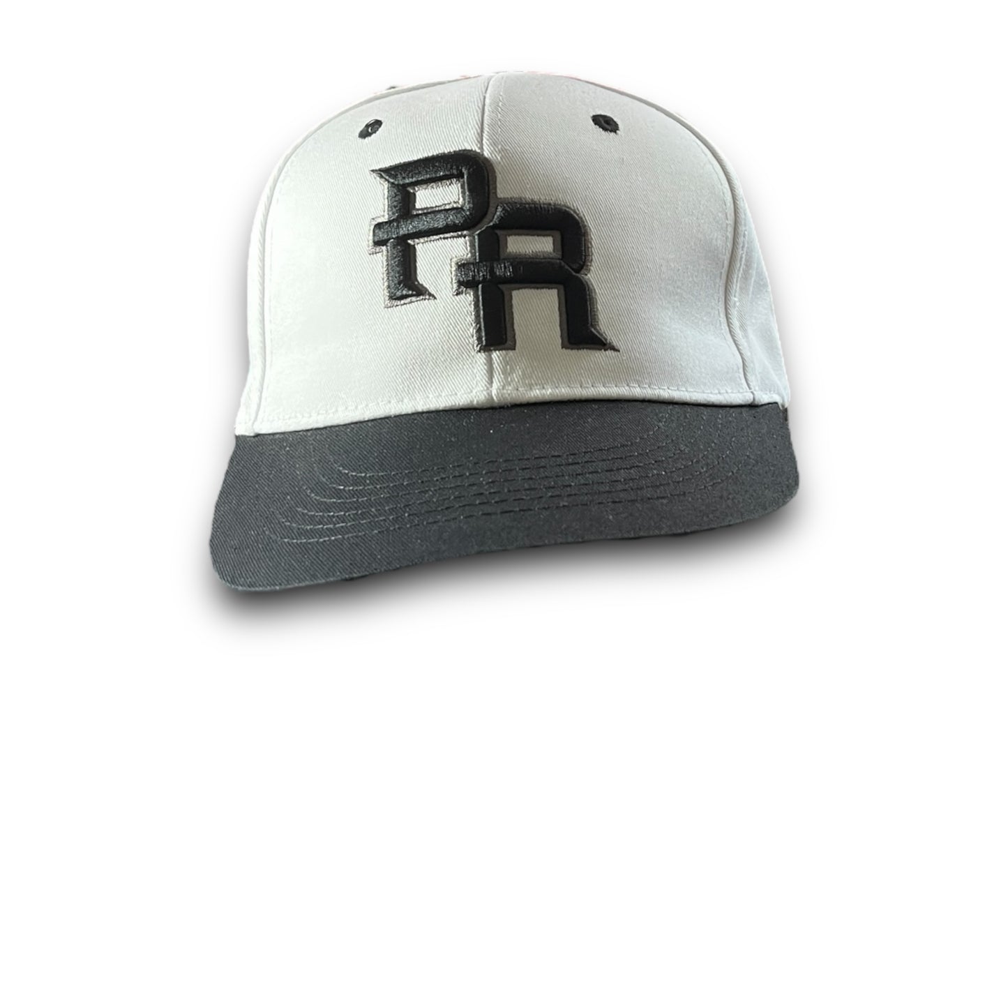 White Cap with Black Visor, Crispy Black PR Logo, and Puerto Rico Flag