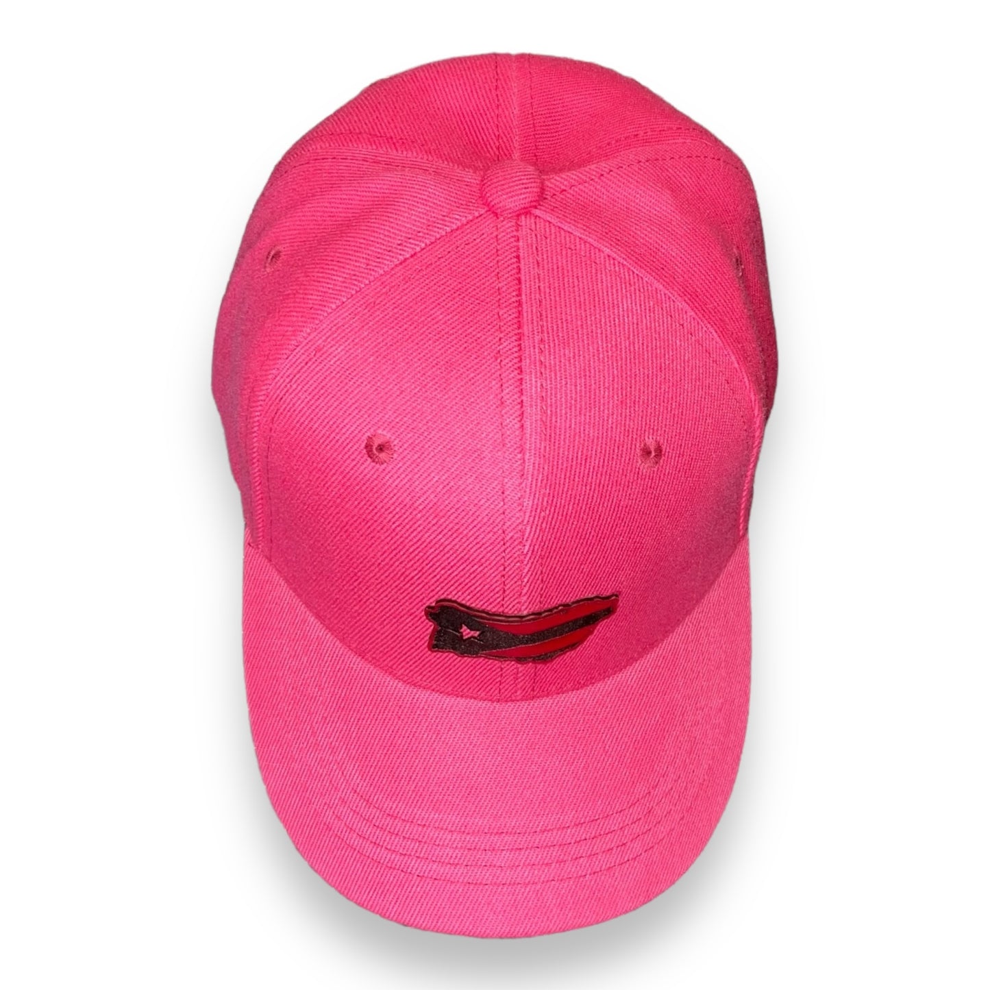 Pink Cap with Matching Puerto Rico Island Shape Leather Patch