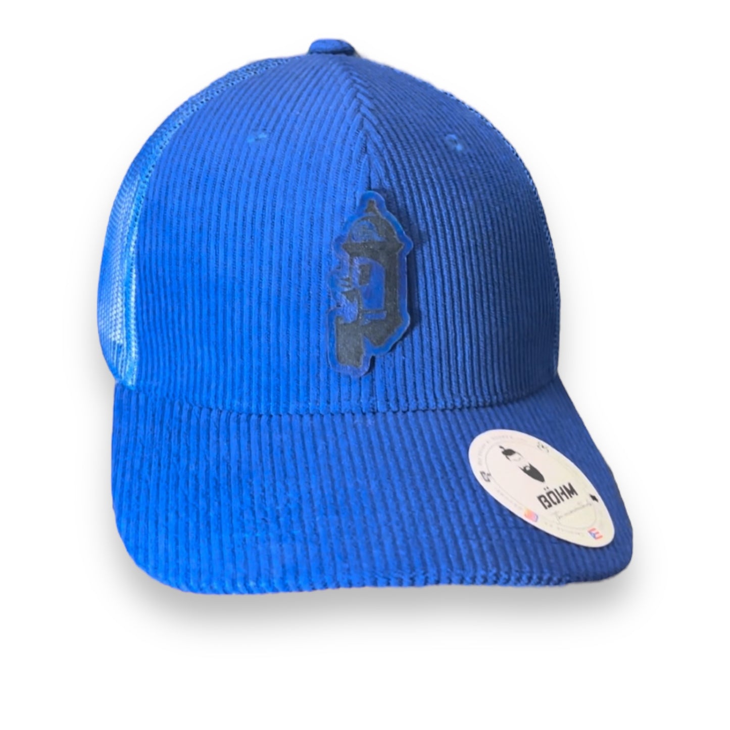 Blue Corduroy and Mesh Cap with Iconic Morro Corner Patch Puerto Rico San Felipe Morro