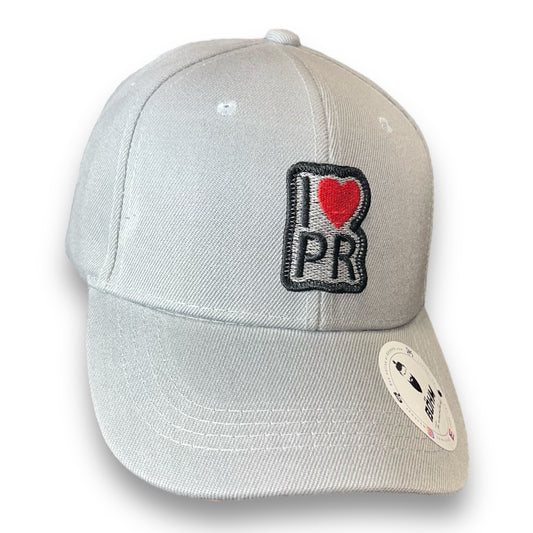 Gray Cap with "I Heart PR" Embroidered