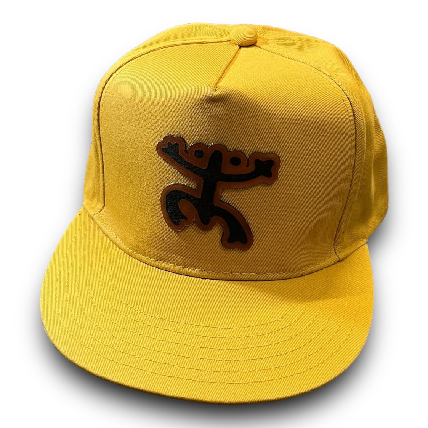 Mustard Cap with Unique Taino Coqui Leather Patch Puerto Rico