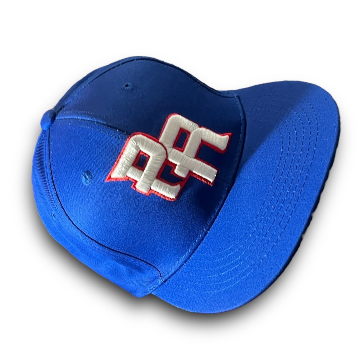 Blue Baseball Cap with Crispy White and Red PR Logo and Puerto Rico on the side Flag on Back