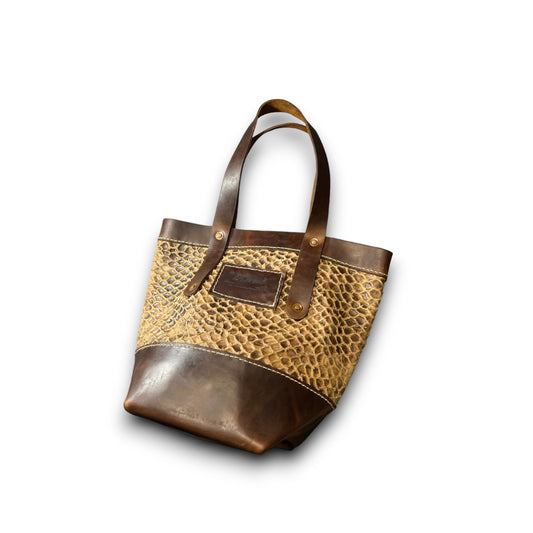 Nautical Brown Bliss: Handmade Leather Tote Bag - A Blend of Style and Functionality