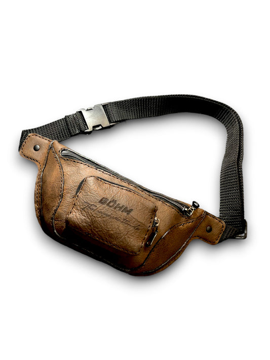 Artisan Elegance: Fully Handmade Leather Fanny Pack - Rustic Luxury with Main and Frontal Zippered Pockets, Adjustable Strap - Ideal for Casual Workouts, Travel, and Outdoor Adventures